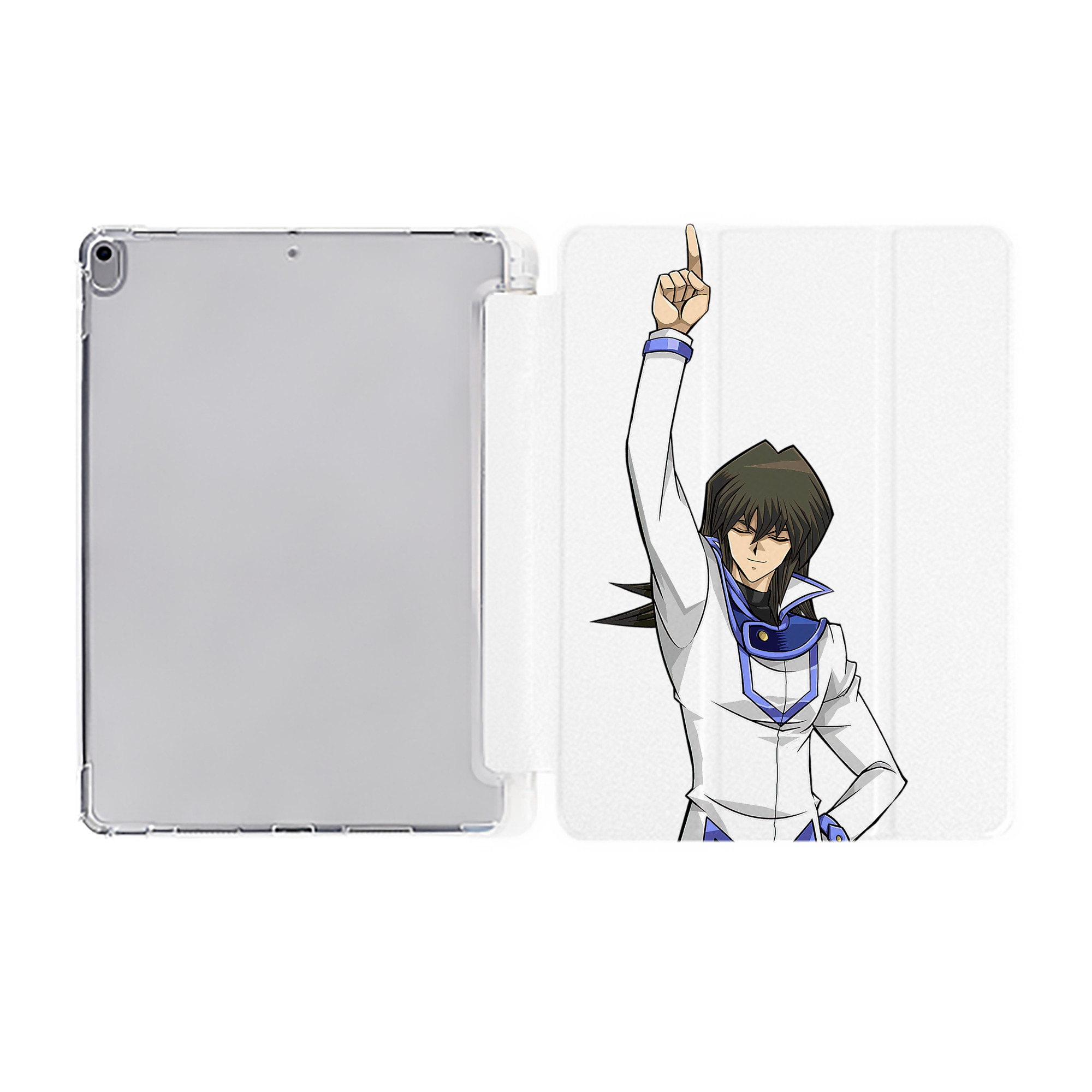 （画像用） 遊☆戯☆王 Yu-Gi-Oh! IPad ケース ペン収納付き 三つ折りスタンド PUレザー×シリコン 対応機種9.5/10.5/10.9インチ